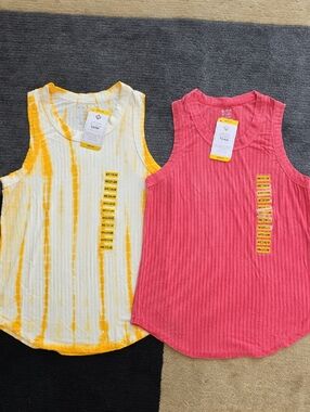 Member's Mark Ribbed Sleeveless Tank Top Lot Of 2 Size M